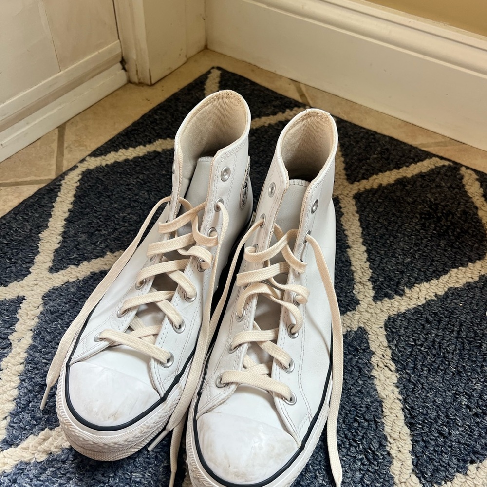 Converse Women's White High-Top Sneakers Leather